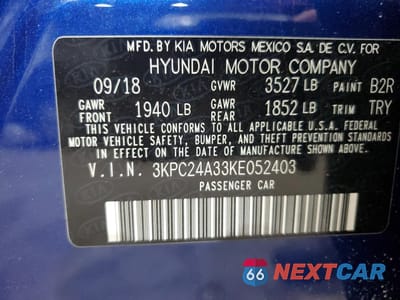 Zdjęcie 14 z 15 samochodu: 2019 HYUNDAI ACCENT SE VIN:3KPC24A33KE052403 - miniatura