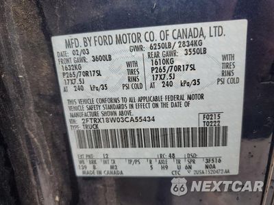 Zdjęcie 14 z 14 samochodu: 2003 FORD F150 VIN:2FTRX18W03CA55434 - miniatura