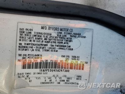 Zdjęcie 12 z 13 samochodu: 2005 FORD TAURUS SE VIN:1FAFP53U45A297380 - miniatura