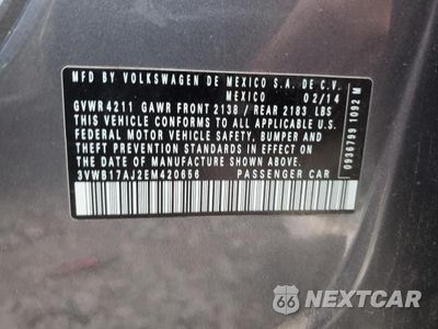 Zdjęcie 12 z 12 samochodu: 2014 VOLKSWAGEN JETTA SE VIN:3VWB17AJ2EM420656 - miniatura