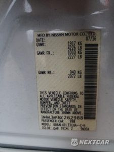 Zdjęcie 14 z 14 samochodu: 2016 NISSAN ALTIMA 2.5 VIN:1N4AL3AP3GC262988 - miniatura