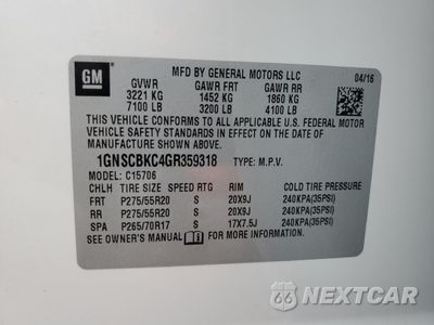Zdjęcie 15 z 16 samochodu: 2016 CHEVROLET TAHOE C1500 LT VIN:1GNSCBKC4GR359318 - miniatura