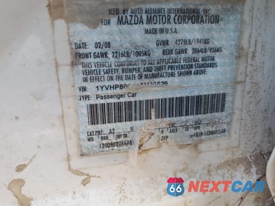 Zdjęcie 12 z 13 samochodu: 2008 MAZDA 6 I VIN:1YVHP80C685M30826 - miniatura