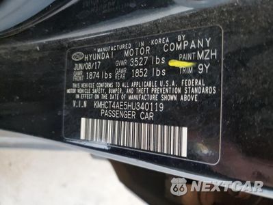 Zdjęcie 12 z 13 samochodu: 2017 HYUNDAI ACCENT SE VIN:KMHCT4AE5HU340119 - miniatura