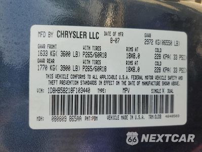 Zdjęcie 15 z 17 samochodu: 2008 DODGE DURANGO LIMITED VIN:1D8HB58218F103440 - miniatura