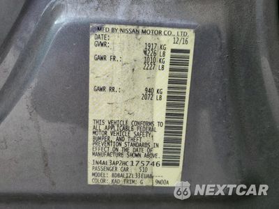 Zdjęcie 14 z 14 samochodu: 2017 NISSAN ALTIMA 2.5 VIN:1N4AL3AP2HC175746 - miniatura