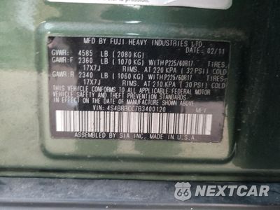 Zdjęcie 12 z 13 samochodu: 2011 SUBARU OUTBACK 2.5I PREMIUM VIN:4S4BRBCC7B3400120 - miniatura
