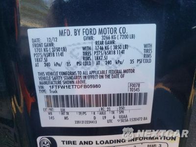 Zdjęcie 12 z 12 samochodu: 2013 FORD F150 VIN:1FTEW1ET7DFB05980 - miniatura