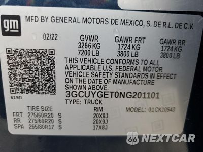 Zdjęcie 14 z 14 samochodu: 2022 CHEVROLET SILVERADO LTD K1500 LTZ VIN:3GCUYGET0NG201101 - miniatura