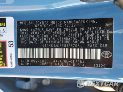 Zdjęcie 13 z 13 samochodu: 2023 TOYOTA CAMRY XSE VIN:4T1K61AK5PU126706 - miniatura