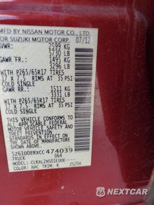 Zdjęcie 13 z 13 samochodu: 2012 SUZUKI EQUATOR SPORT VIN:5Z61D0ERXCC474039 - miniatura