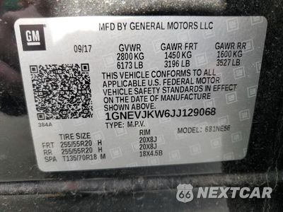 Zdjęcie 13 z 13 samochodu: 2018 CHEVROLET TRAVERSE PREMIER VIN:1GNEVJKW6JJ129068 - miniatura