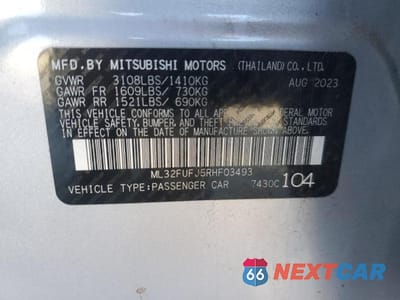 Zdjęcie 12 z 12 samochodu: 2024 MITSUBISHI MIRAGE G4 ES VIN:ML32FUFJ5RHF03493 - miniatura