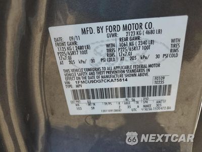 Zdjęcie 15 z 15 samochodu: 2012 FORD ESCAPE XLT VIN:1FMCU9DG7CKA75814 - miniatura