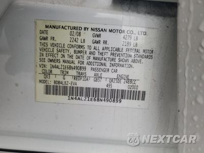 Zdjęcie 14 z 14 samochodu: 2008 NISSAN ALTIMA 2.5 VIN:1N4AL21E68N490899 - miniatura