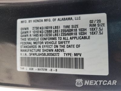 Zdjęcie 15 z 16 samochodu: 2020 HONDA ODYSSEY EX VIN:5FNRL6H58LB056372 - miniatura