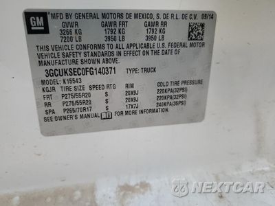 Zdjęcie 14 z 14 samochodu: 2015 CHEVROLET SILVERADO K1500 LTZ VIN:3GCUKSEC0FG140371 - miniatura