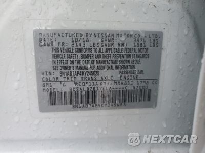 Zdjęcie 12 z 12 samochodu: 2019 NISSAN SENTRA S VIN:3N1AB7AP4KY245625 - miniatura