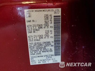 Zdjęcie 13 z 13 samochodu: 2017 NISSAN MURANO S VIN:5N1AZ2MH4HN192796 - miniatura