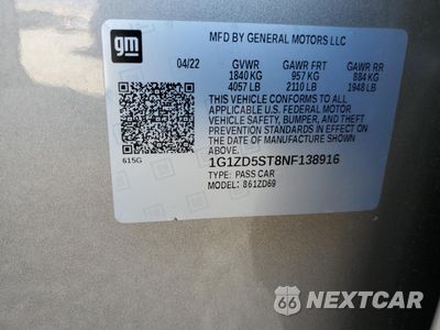 Zdjęcie 14 z 15 samochodu: 2022 CHEVROLET MALIBU LT VIN:1G1ZD5ST8NF138916 - miniatura