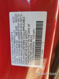Zdjęcie 15 z 15 samochodu: 2022 HONDA ODYSSEY TOURING VIN:5FNRL6H80NB066939 - miniatura