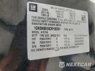 Zdjęcie 13 z 13 samochodu: 2012 CHEVROLET TAHOE K1500 LT VIN:1GNSKBE00CR108391 - miniatura