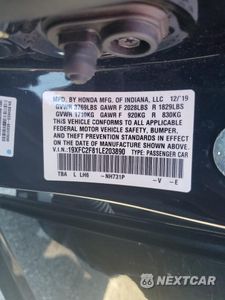 Zdjęcie 14 z 14 samochodu: 2020 HONDA CIVIC SPORT VIN:19XFC2F81LE203890 - miniatura