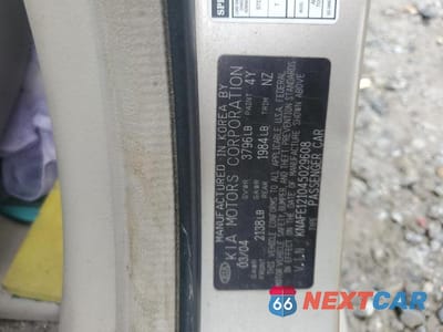 Zdjęcie 12 z 12 samochodu: 2004 KIA SPECTRA LX VIN:KNAFE121045029608 - miniatura