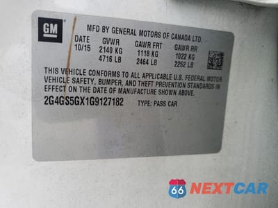 Zdjęcie 14 z 15 samochodu: 2016 BUICK REGAL PREMIUM VIN:2G4GS5GX1G9127182 - miniatura