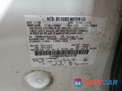 Zdjęcie 12 z 12 samochodu: 2009 LINCOLN MKS VIN:1LNHM94R49G624758 - miniatura