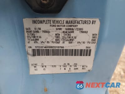Zdjęcie 12 z 12 samochodu: 2008 FORD F450 SUPER DUTY VIN:1FDXF46R88ED15780 - miniatura
