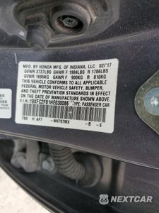 Zdjęcie 14 z 14 samochodu: 2017 HONDA CIVIC EX VIN:19XFC2F81HE030086 - miniatura