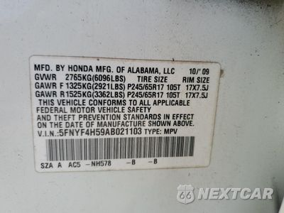 Zdjęcie 15 z 16 samochodu: 2010 HONDA PILOT EXL VIN:5FNYF4H59AB021103 - miniatura