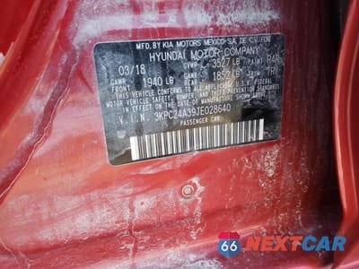 Zdjęcie 12 z 12 samochodu: 2018 HYUNDAI ACCENT SE VIN:3KPC24A39JE028640 - miniatura