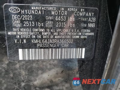 Zdjęcie 15 z 15 samochodu: 2024 HYUNDAI SONATA SEL VIN:KMHL64JA3RA366502 - miniatura