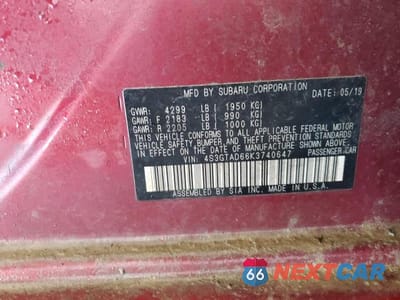 Zdjęcie 13 z 13 samochodu: 2019 SUBARU IMPREZA PREMIUM VIN:4S3GTAD66K3740647 - miniatura