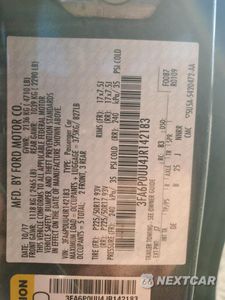 Zdjęcie 12 z 12 samochodu: 2018 FORD FUSION S HYBRID VIN:3FA6P0UU4JR142183 - miniatura