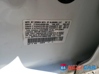 Zdjęcie 14 z 14 samochodu: 2013 HONDA RIDGELINE RTL VIN:5FPYK1F51DB001906 - miniatura