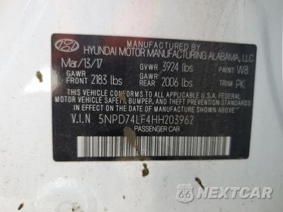 Zdjęcie 14 z 15 samochodu: 2017 HYUNDAI ELANTRA SE VIN:5NPD74LF4HH203962 - miniatura