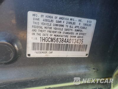 Zdjęcie 12 z 12 samochodu: 2004 HONDA ACCORD LX VIN:1HGCM56384A013435 - miniatura