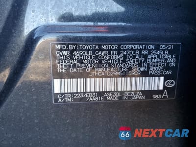 Zdjęcie 14 z 14 samochodu: 2021 LEXUS IS 300 VIN:JTHCA1D29M5115909 - miniatura