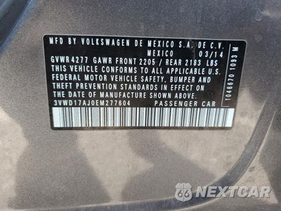 Zdjęcie 14 z 15 samochodu: 2014 VOLKSWAGEN JETTA SE VIN:3VWD17AJ0EM277604 - miniatura