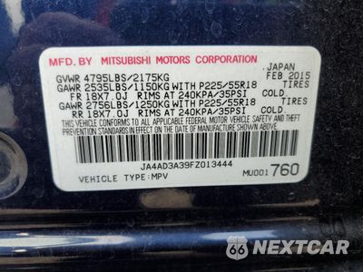 Zdjęcie 13 z 14 samochodu: 2015 MITSUBISHI OUTLANDER SE VIN:JA4AD3A39FZ013444 - miniatura