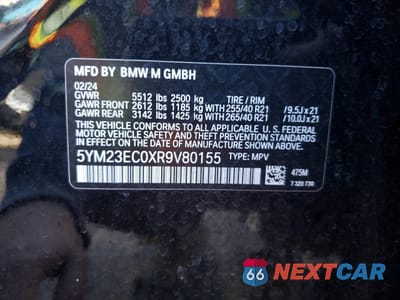 Zdjęcie 16 z 17 samochodu: 2024 BMW X4 M VIN:5YM23EC0XR9V80155 - miniatura