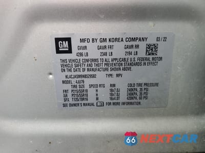 Zdjęcie 12 z 12 samochodu: 2022 BUICK ENCORE PREFERRED VIN:KL4CJASM9NB529582 - miniatura