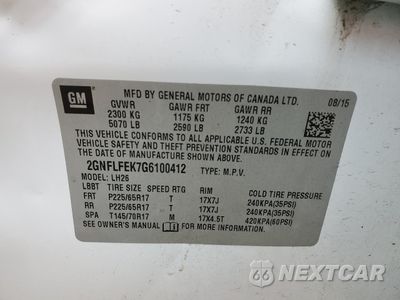Zdjęcie 15 z 16 samochodu: 2016 CHEVROLET EQUINOX LT VIN:2GNFLFEK7G6100412 - miniatura