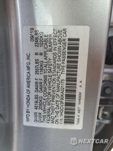 Zdjęcie 14 z 14 samochodu: 2019 HONDA ACCORD TOURING HYBRID VIN:1HGCV3F90KA021175 - miniatura