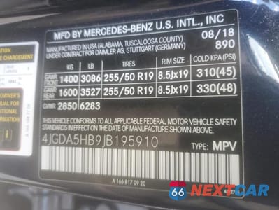 Zdjęcie 13 z 13 samochodu: 2018 MERCEDES-BENZ GLE 350 4MATIC VIN:4JGDA5HB9JB195910 - miniatura