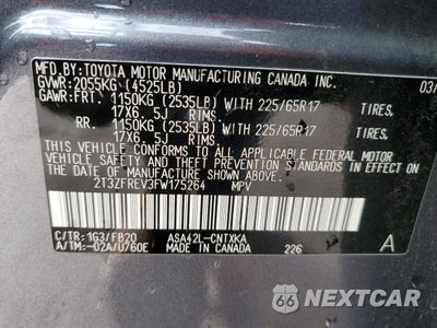 Zdjęcie 13 z 16 samochodu: 2015 TOYOTA RAV4 LE VIN:2T3ZFREV3FW175264 - miniatura