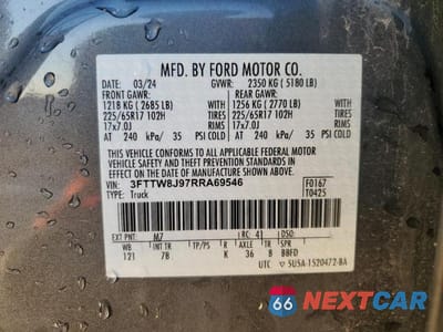 Zdjęcie 12 z 12 samochodu: 2024 FORD MAVERICK XLT VIN:3FTTW8J97RRA69546 - miniatura